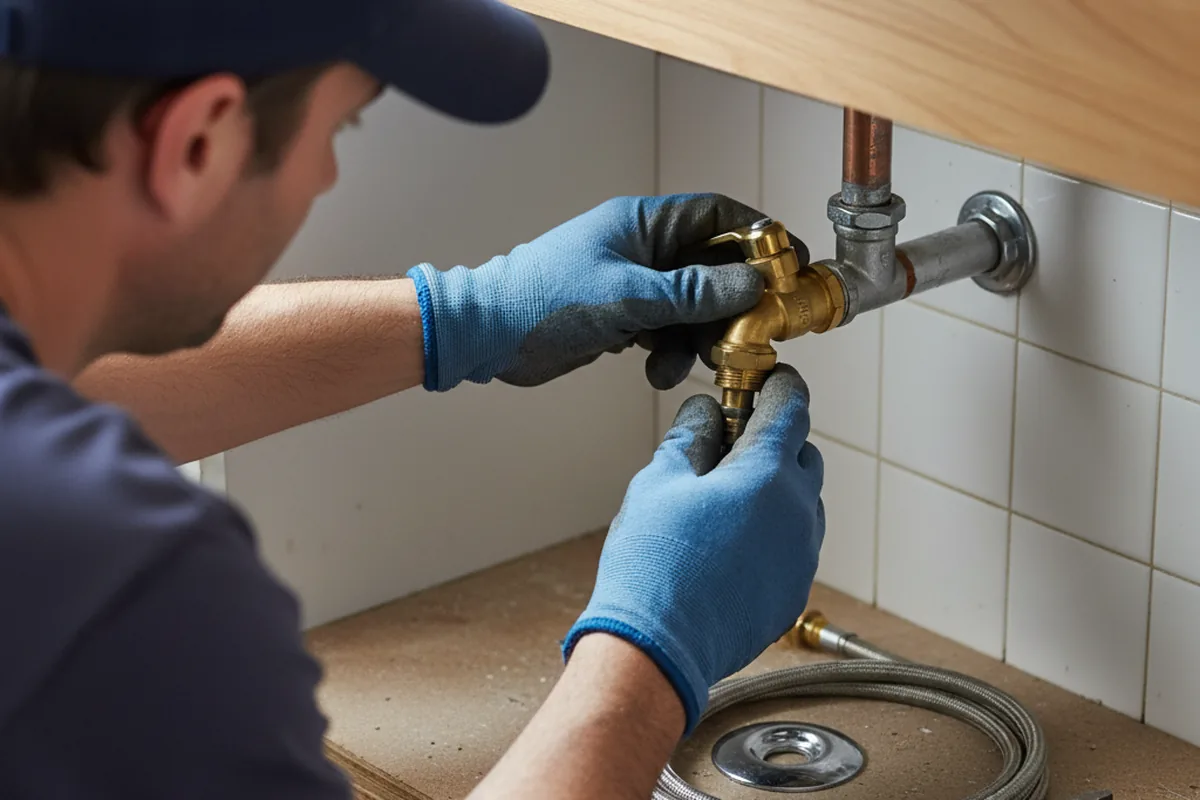 Shutoff valve and fitting work during Emergency Plumbing in Clive